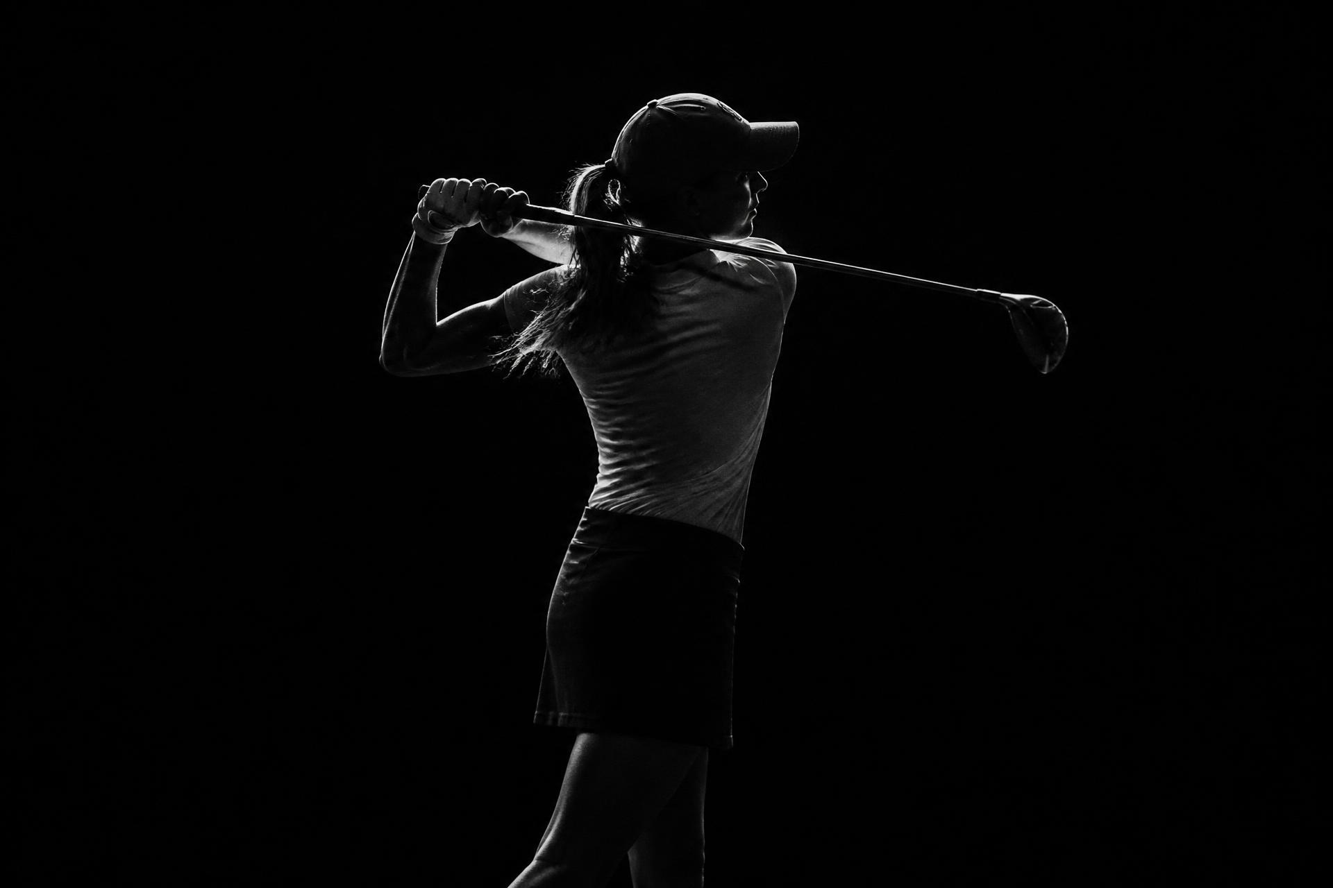 Golfspiller i finish-position
